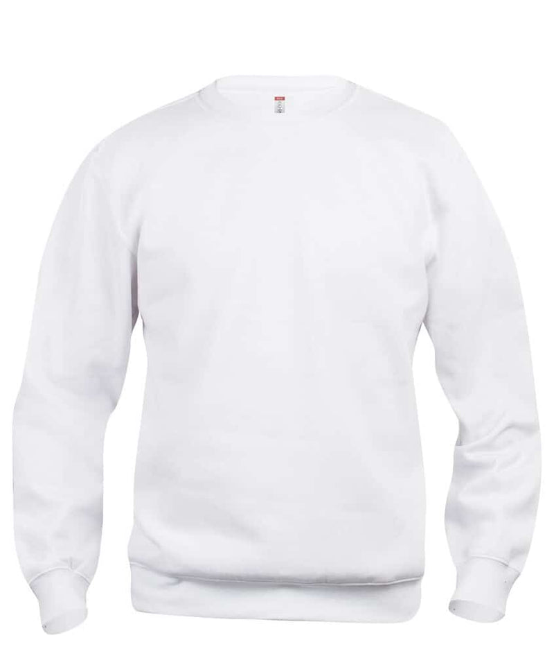 Roundneck genser med eget trykk hvit 