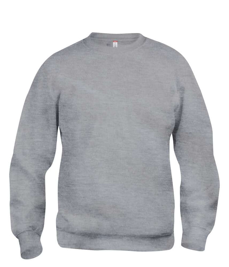 Roundneck genser med eget trykk grå