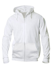 Full zip hettegenser med trykk hvit