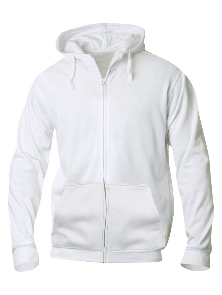 Full zip hettegenser med trykk hvit