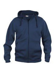 Full zip hettegenser med trykk marine blå