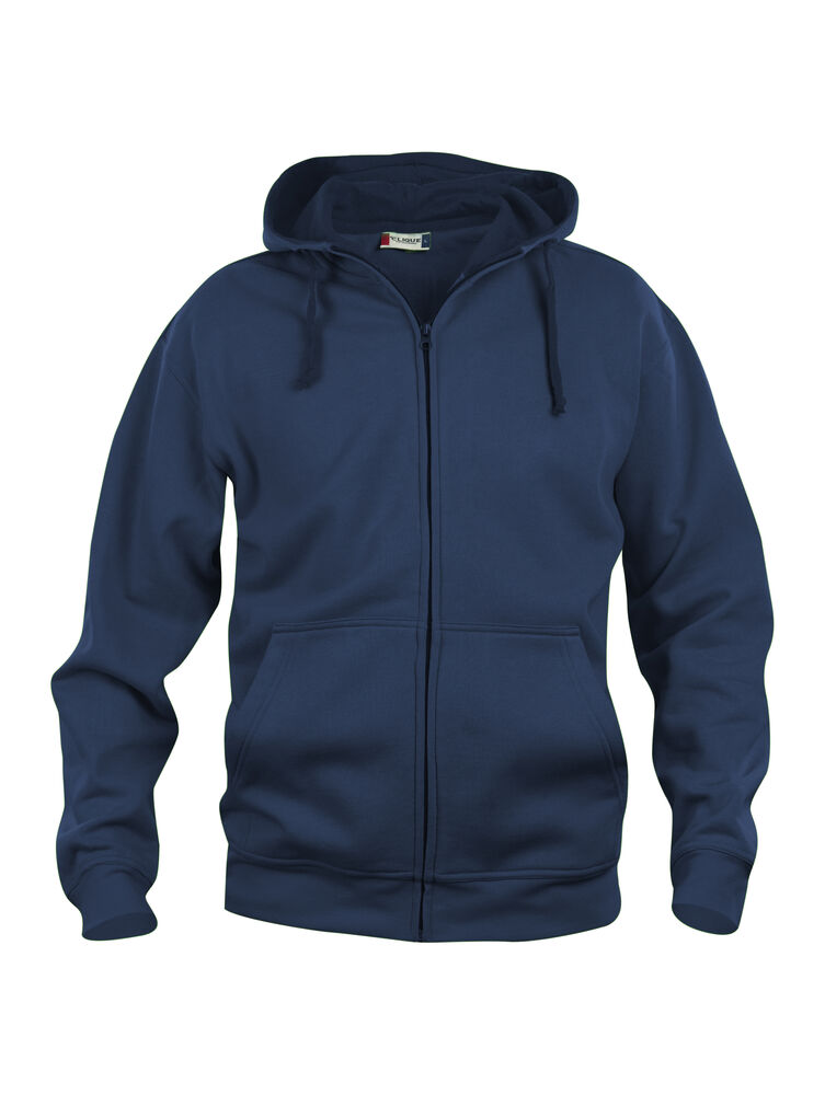 Full zip hettegenser med trykk marine blå