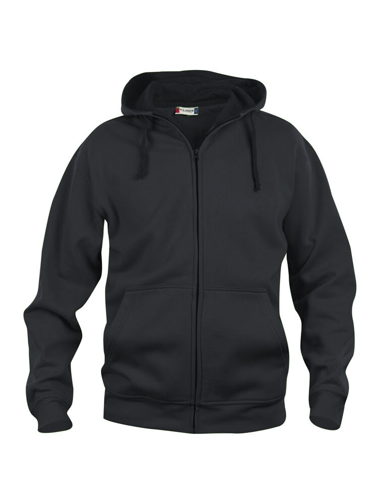 Full zip hettegenser med trykk svart