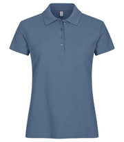 Polo pique shirt dame steel blue
