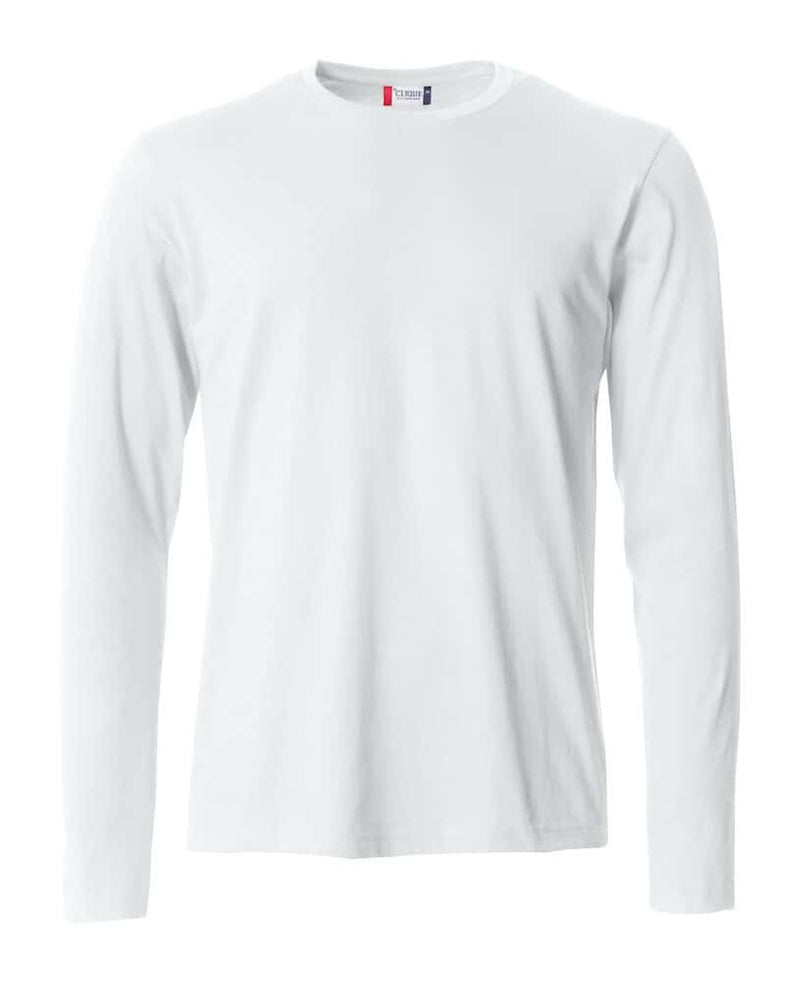 Langermet t-shirt med trykk herre hvit