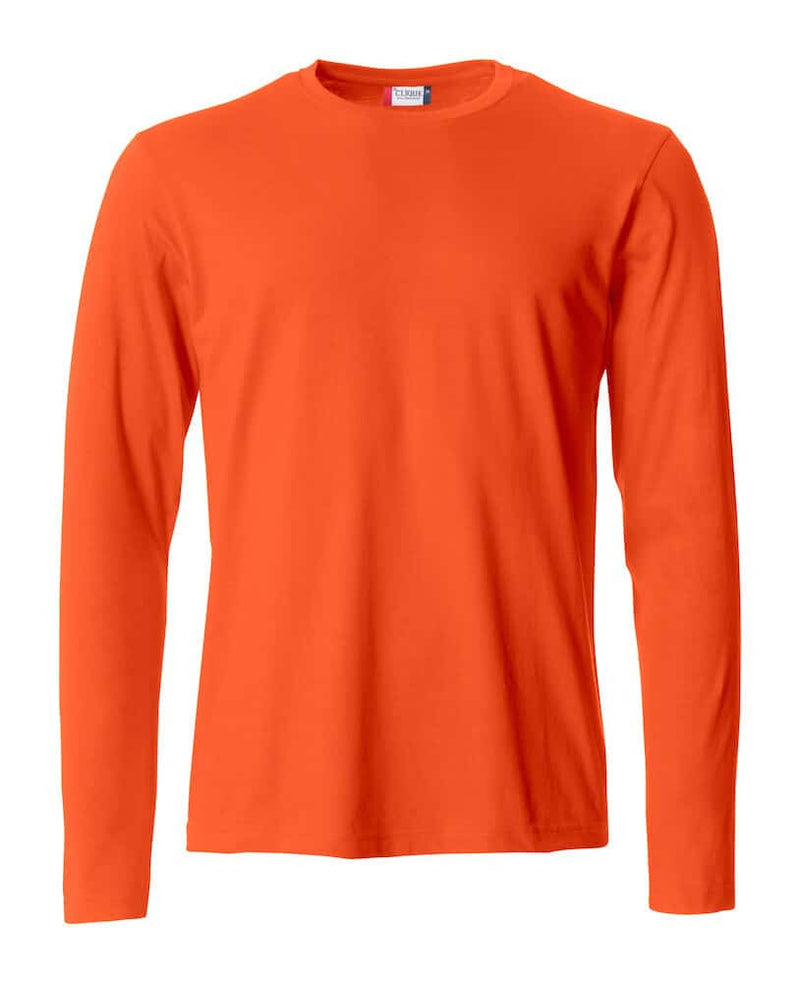 Langermet t-shirt med trykk herre oransje