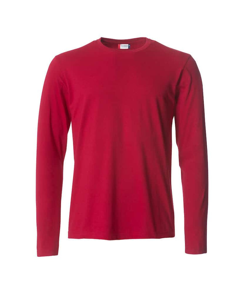 Langermet t-shirt med trykk herre rød
