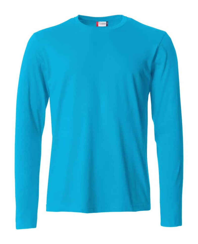 Langermet t-shirt med trykk turkis