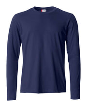 Langermet t-shirt med trykk marine blå
