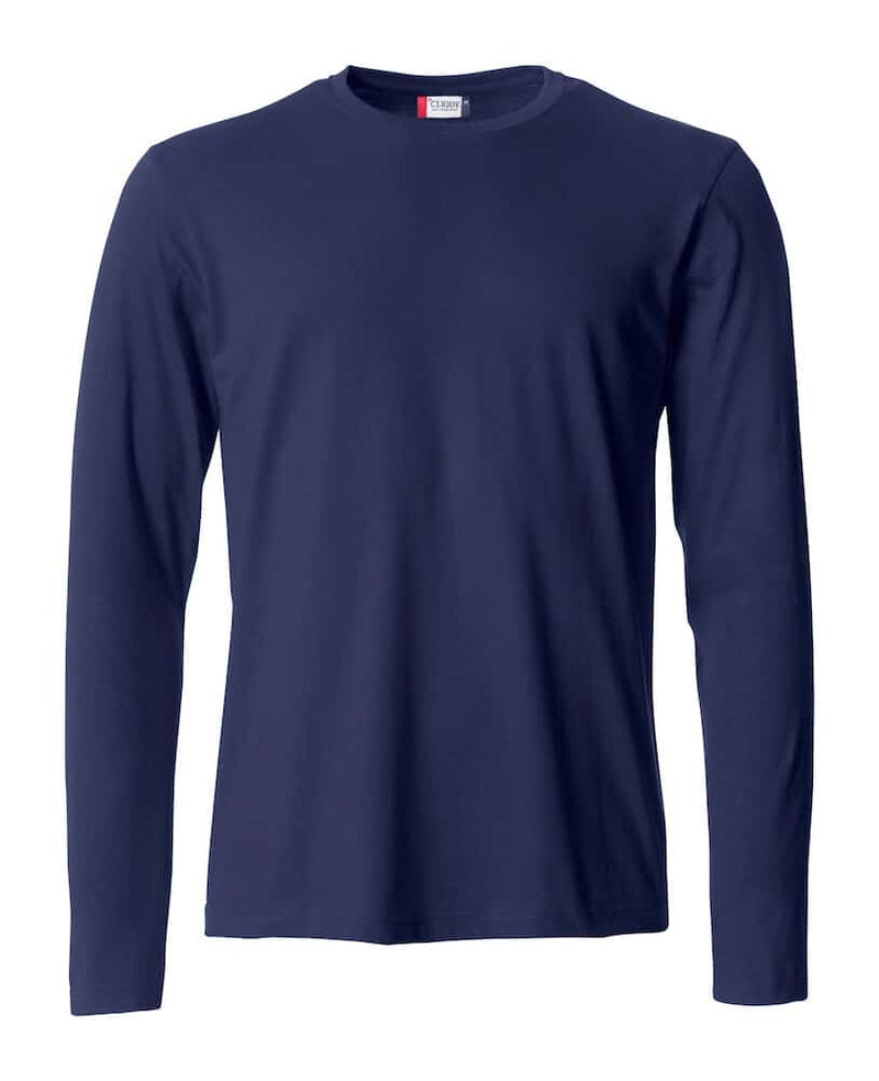 Langermet t-shirt med trykk marine blå