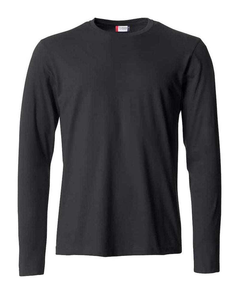 Langermet t-shirt med trykk herre svart