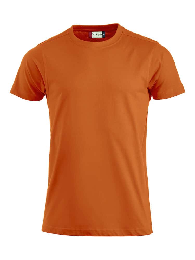 Orange t-shirt on a white background