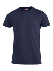 Navy blue t-shirt on a white background