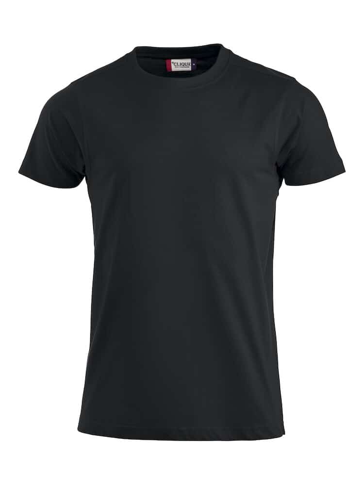 Black t-shirt on a white background