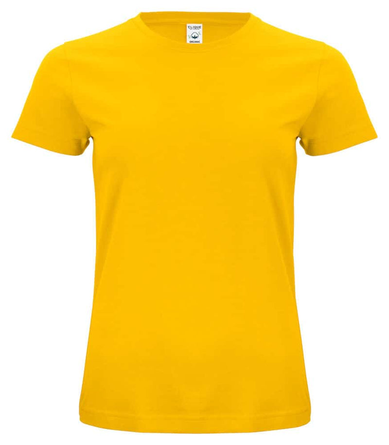 Organic cotton dame t-skjorte gul