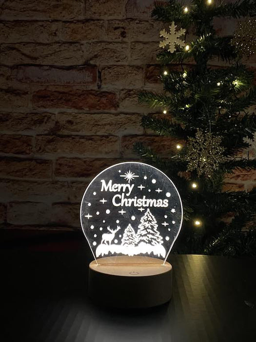 Merry Christmas 3D Lampe - InstaTrykk