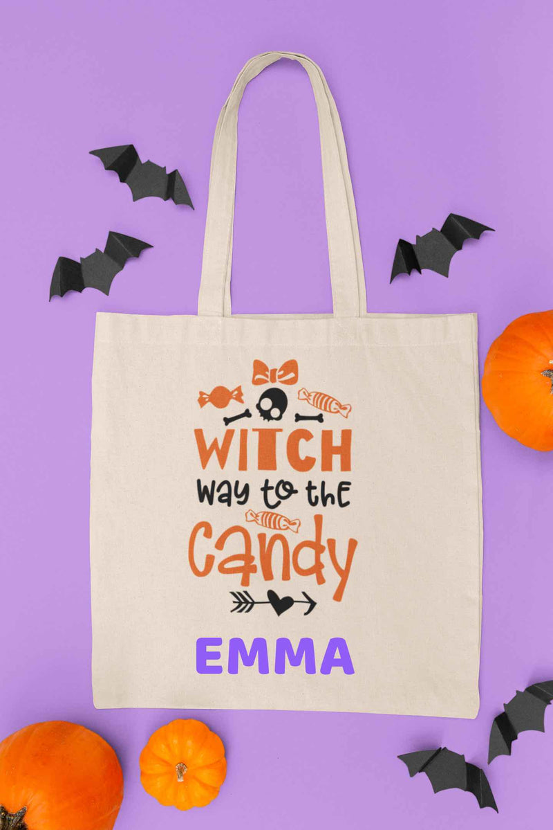 Halloween handlenett med navn - InstaTrykk