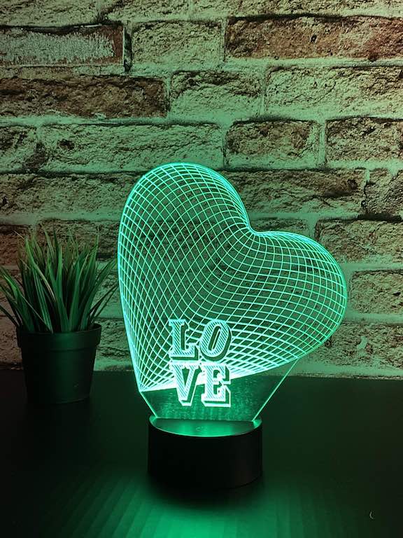 Hjerte illusjonslampe 3D - InstaTrykk