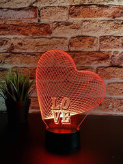 Hjerte illusjonslampe 3D - InstaTrykk