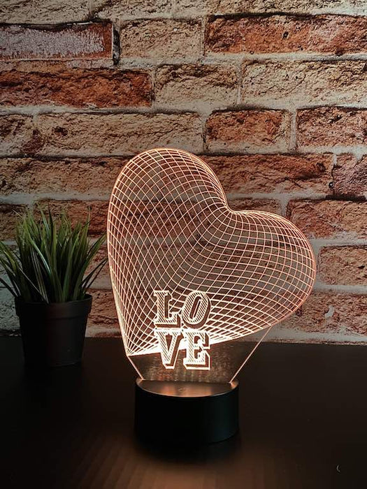 Hjerte illusjonslampe 3D - InstaTrykk