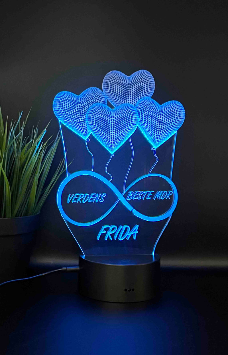 Verdens beste mor led-lampe - InstaTrykk